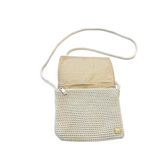 The Sak Womens Shoulder Bag Knitted Macramé Natural Beaded Fruit Design Motif - Picture 5 of 8